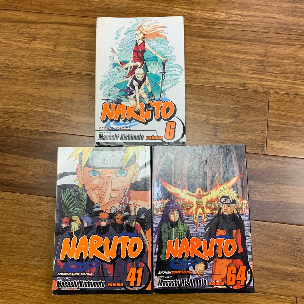 Naruto‎ Manga Volumes 6, 41, 64 Shonen Jump Manga by Masashi Kishimoto